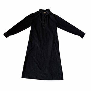 LL Bean Corduroy Shirt Dress size 6 8 Medium Black Pockets